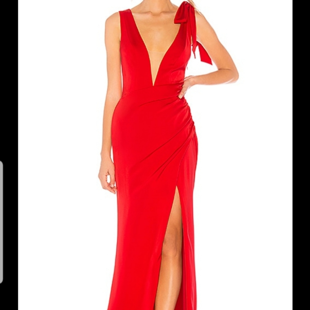 Red maxi dress gown